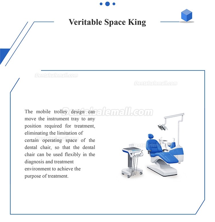 Gladent® GD-S350C Dental Chair Unit with Mobile Dental Cart Cast Aluminum Backrest